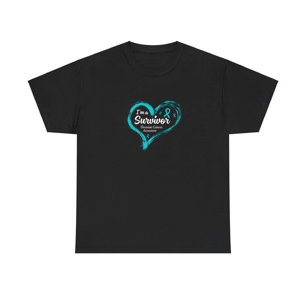 Ovarian Cancer Survivor Unisex Heavy Cotton Tee