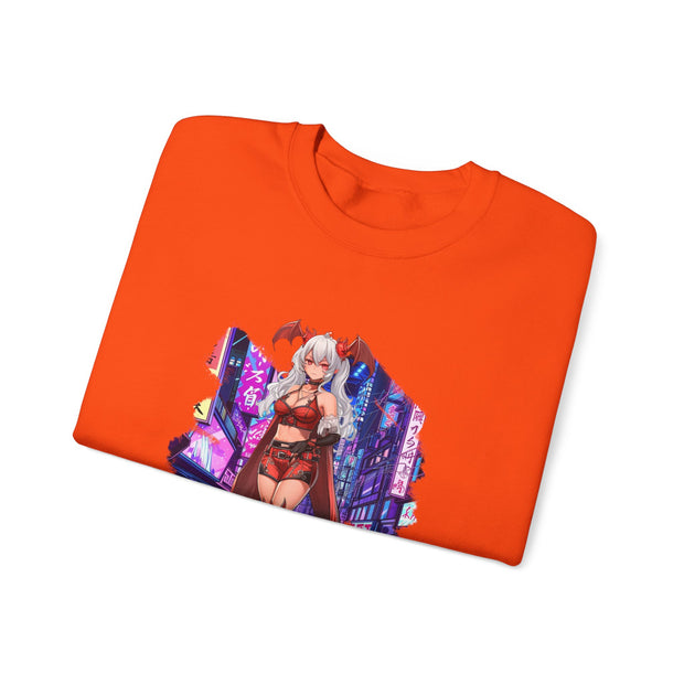Anime Female Demon Unisex Heavy Blend™ Crewneck Sweatshirt