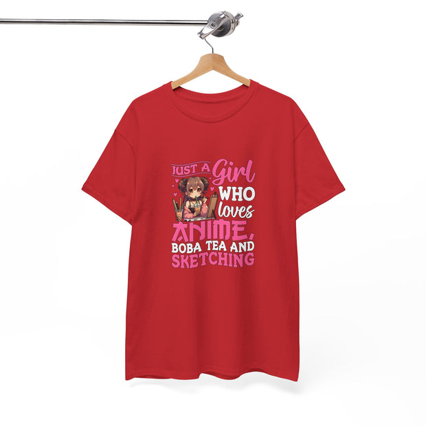 Anime, Boba, Sketching Unisex Heavy Cotton Tee