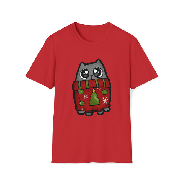 Christmas cat Unisex Softstyle T-Shirt