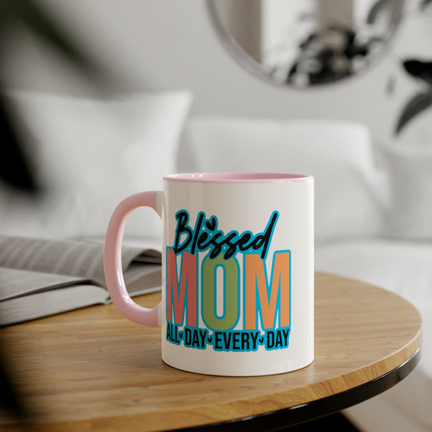 Blessed Mom Accent Mugs, 11oz