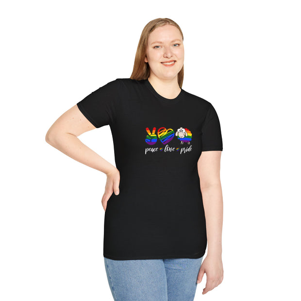Peace Love and Pride Unisex Softstyle T-Shirt