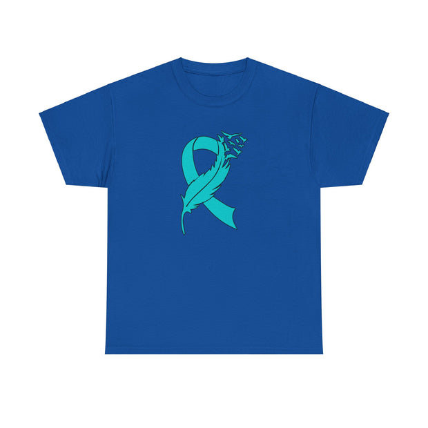 Ovarian Cancer Unisex Heavy Cotton Tee