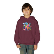 Youth Soda Pop Hooded Sweatshirt, Cute Sweatshirt, Gift for Kids, Fun Hoodie, Colorful Graphic Sweatshirt