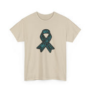 Ovarian Cancer Ribbon Unisex Heavy Cotton Tee