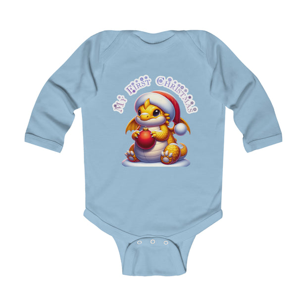 Christmas Dragon Infant Long Sleeve Bodysuit