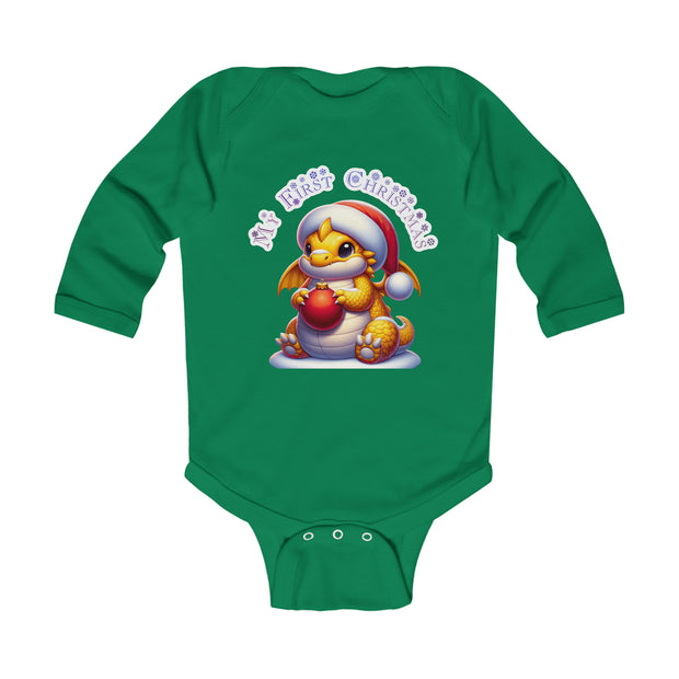 Christmas Dragon Infant Long Sleeve Bodysuit
