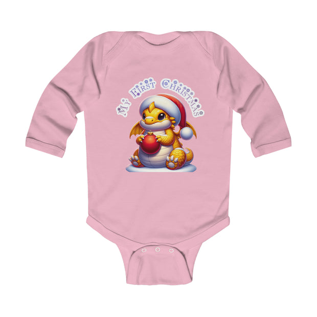 Christmas Dragon Infant Long Sleeve Bodysuit