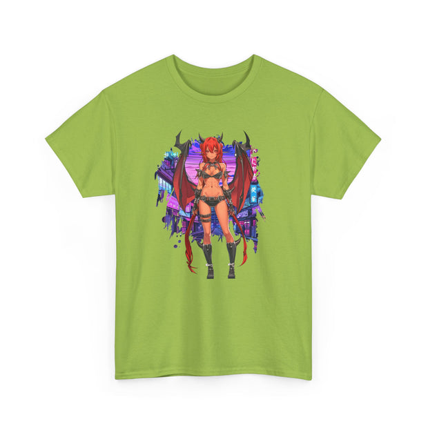 Anime Female Demon Unisex Heavy Cotton Tee