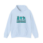 Peace Love Cure Unisex Heavy Blend™ Hooded Sweatshirt