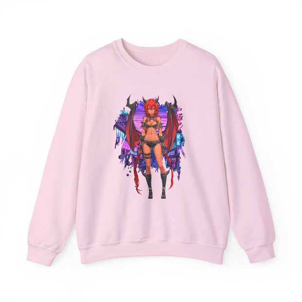 Anime Female Demon Unisex Heavy Blend™ Crewneck Sweatshirt