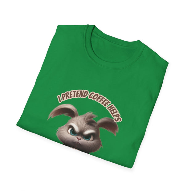 I Pretend that Coffee Helps Unisex Softstyle T-Shirt