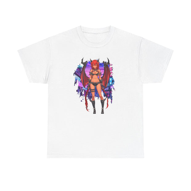 Anime Female Demon Unisex Heavy Cotton Tee