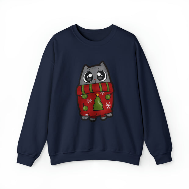 Christmas cat Unisex Heavy Blend™ Crewneck Sweatshirt