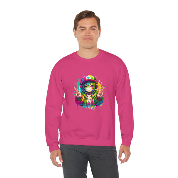Graffiti Anime Girls Unisex Heavy Blend™ Crewneck Sweatshirt