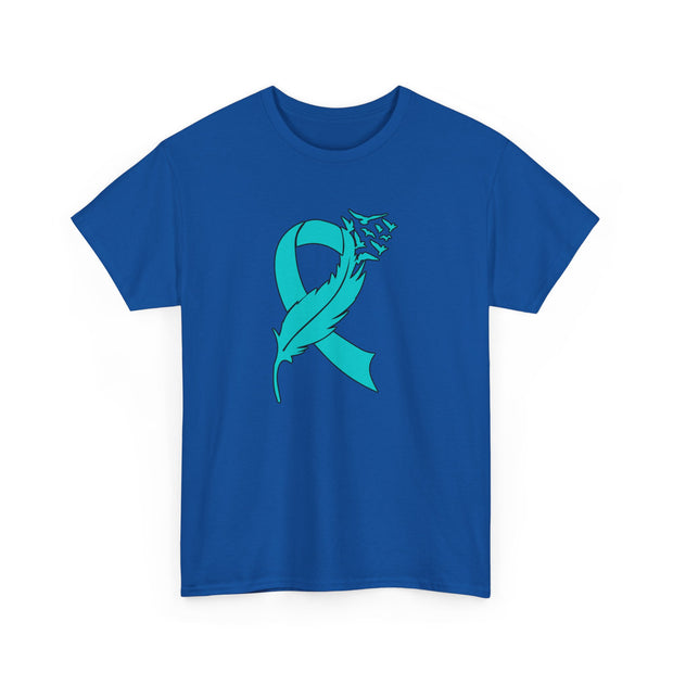 Ovarian Cancer Unisex Heavy Cotton Tee