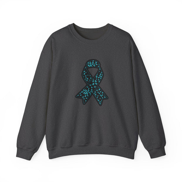 Ovarian Cancer Ribbon Unisex Heavy Blend™ Crewneck Sweatshirt