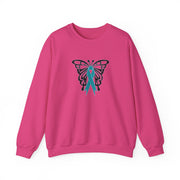 Ovarian Cancer Butterfly Unisex Heavy Blend™ Crewneck Sweatshirt