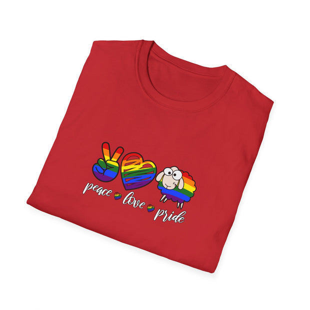 Peace Love and Pride Unisex Softstyle T-Shirt