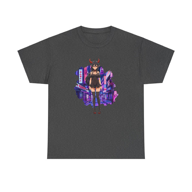 Anime Female Demon Unisex Heavy Cotton Tee