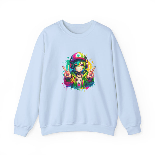 Graffiti Anime Girls Unisex Heavy Blend™ Crewneck Sweatshirt
