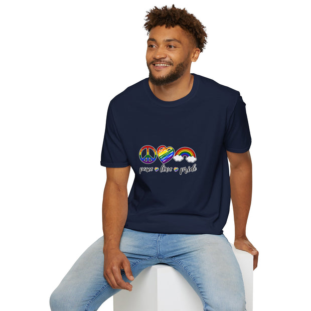 Peace Love and Pride Unisex Softstyle T-Shirt