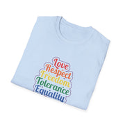 Love Respect Freedom Unisex Softstyle T-Shirt