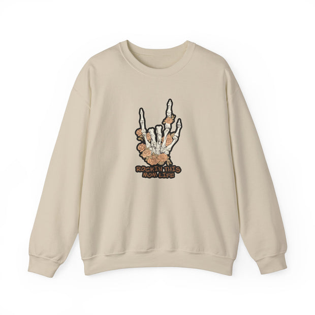 Rockin this Mom Life Unisex Heavy Blend™ Crewneck Sweatshirt