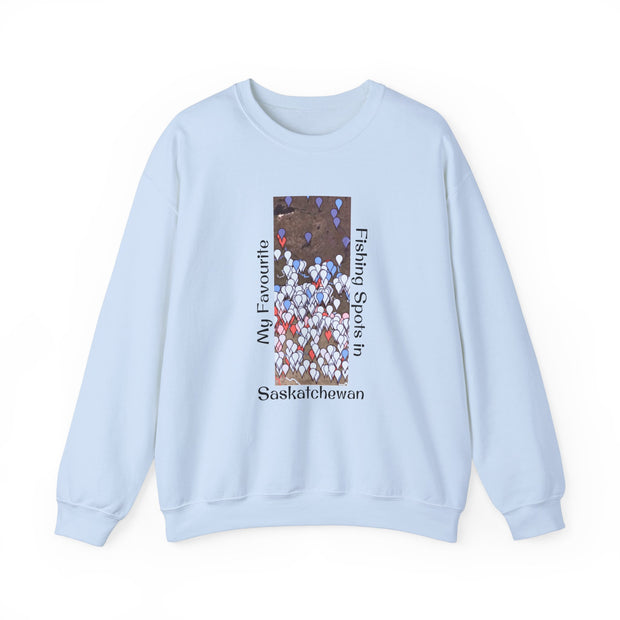 Saskatchewan Fishing Spots Unisex Heavy Blend™ Crewneck Sweatshirt