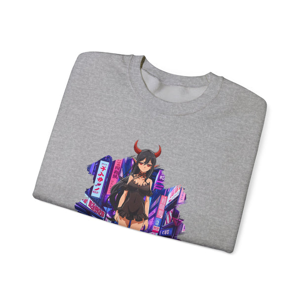 Anime Female Demon Unisex Heavy Blend™ Crewneck Sweatshirt