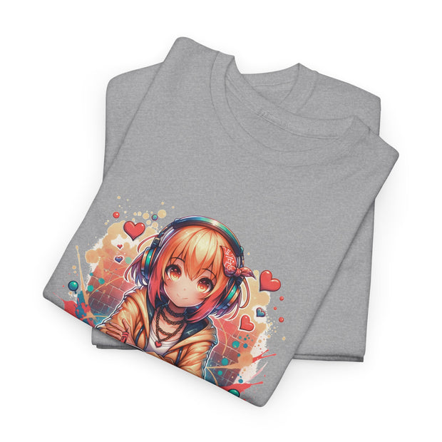 Graffiti Anime Girl Unisex Heavy Cotton Tee