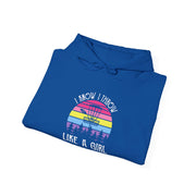 I Know I Throw Like A Girl Unisex Heavy Blend™ Hooded Sweatshirt
