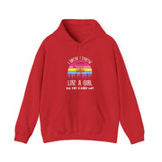 I Know I Throw Like A Girl Unisex Heavy Blend™ Hooded Sweatshirt