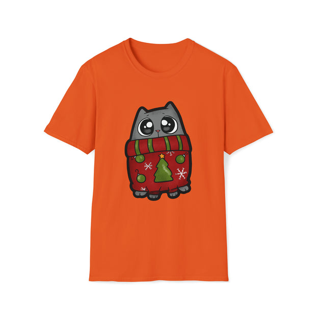 Christmas cat Unisex Softstyle T-Shirt