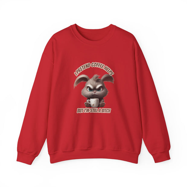 I Pretend that Coffee Helps Unisex Heavy Blend™ Crewneck Sweatshirt