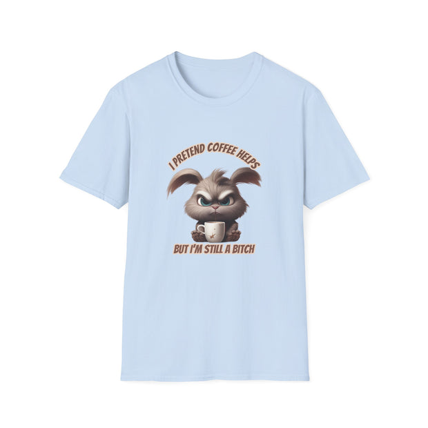 I Pretend that Coffee Helps Unisex Softstyle T-Shirt
