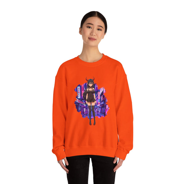 Anime Female Demon Unisex Heavy Blend™ Crewneck Sweatshirt