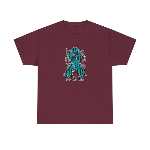 Family Support Ovarian Cancer Unisex Heavy Cotton Tee