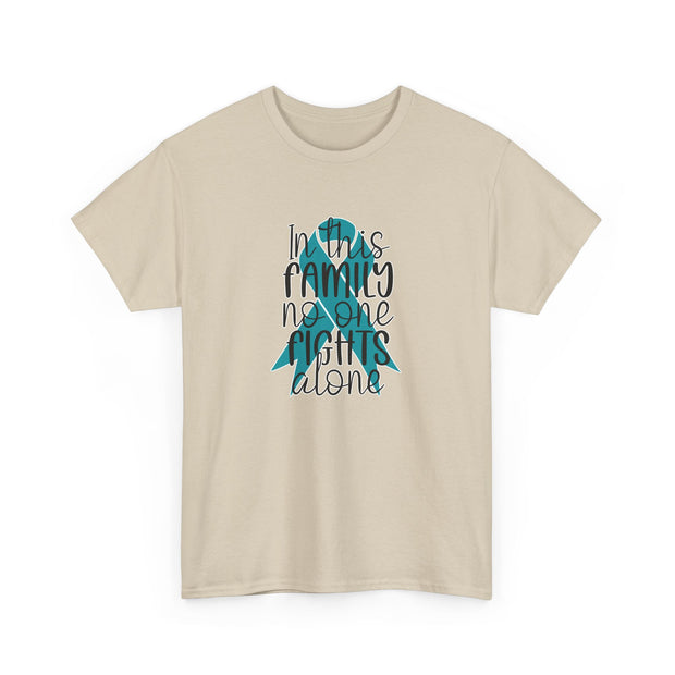 Family Support Ovarian Cancer Unisex Heavy Cotton Tee
