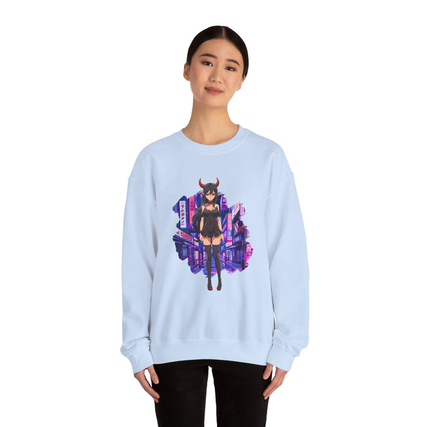 Anime Female Demon Unisex Heavy Blend™ Crewneck Sweatshirt