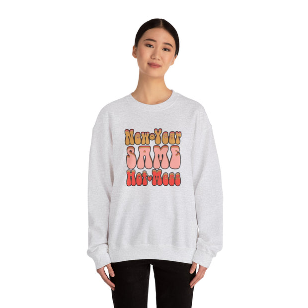Same Hot Mess Unisex Heavy Blend™ Crewneck Sweatshirt
