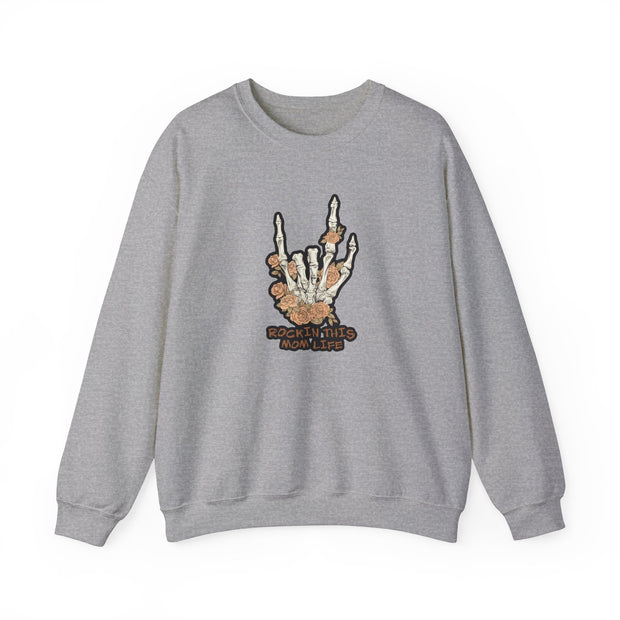 Rockin this Mom Life Unisex Heavy Blend™ Crewneck Sweatshirt