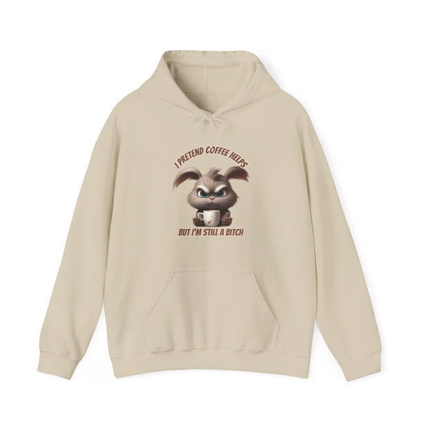 I Pretend that Coffee Helps Unisex Heavy Blend™ Hooded Sweatshirt