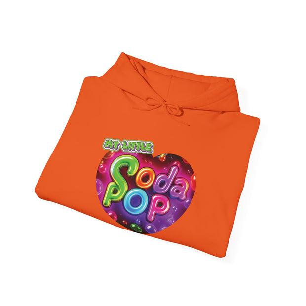 Soda Pop Heart Hoodie - Retro Unisex Sweatshirt for Fun Gatherings, Cozy Nights, Music Festivals, Unique Gifts & Casual Wear