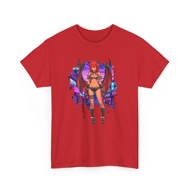 Anime Female Demon Unisex Heavy Cotton Tee