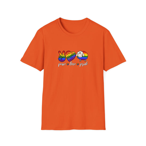 Peace Love and Pride Unisex Softstyle T-Shirt