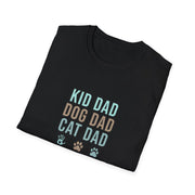 Kid, Dog, Cat Dad Unisex Softstyle T-Shirt