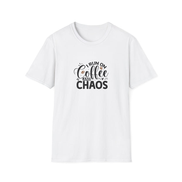 I Run on Coffee and Chaos Unisex Softstyle T-Shirt
