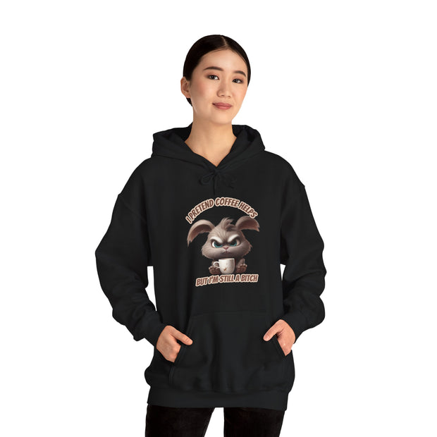I Pretend that Coffee Helps Unisex Heavy Blend™ Hooded Sweatshirt