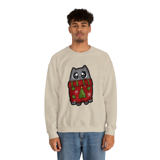 Christmas cat Unisex Heavy Blend™ Crewneck Sweatshirt